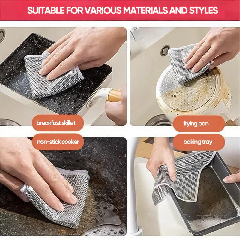 Non-Scratch Steel Wire Dish Wash Cloth | 10 Pcs Pack | Free Delivery | Rs.999