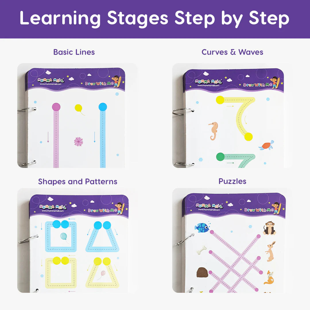 Reusable Tracing Line book to improve HAND WRITING | 2+ Years kids