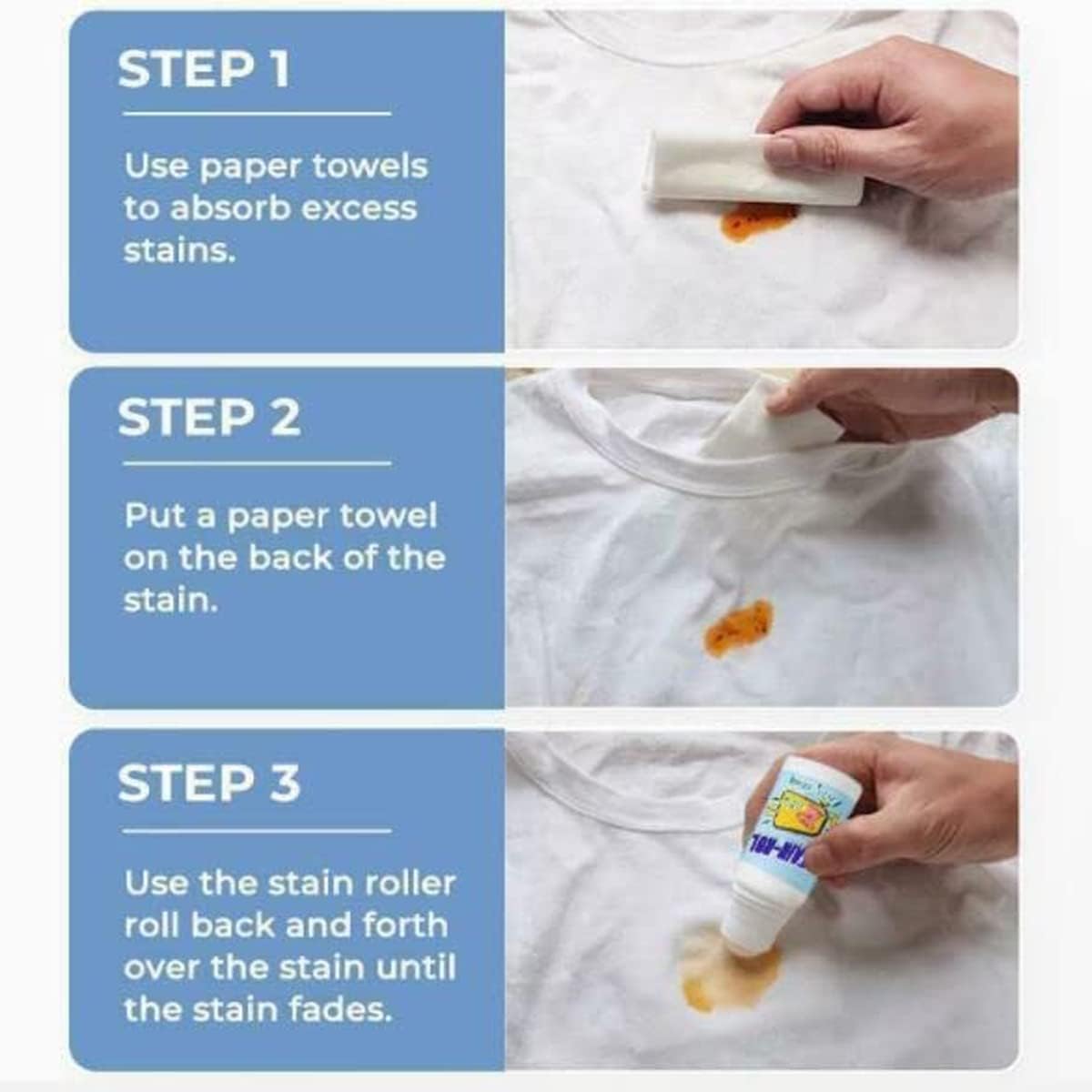 FeastNest Stain Remover for Clothes, Multi-Purpose Roll Bead Fabric Clothes Instant Stain Remover for Cotton, Linen, Polyester, Blended Fabric