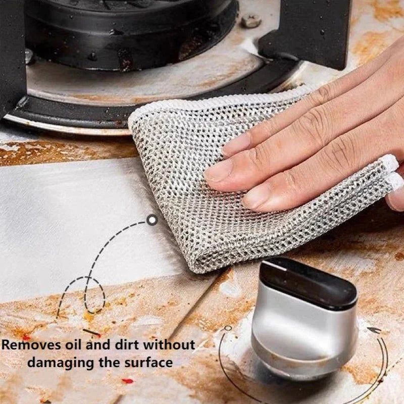 Non-Scratch Steel Wire Dish Wash Cloth | 10 Pcs Pack | Free Delivery | Rs.999